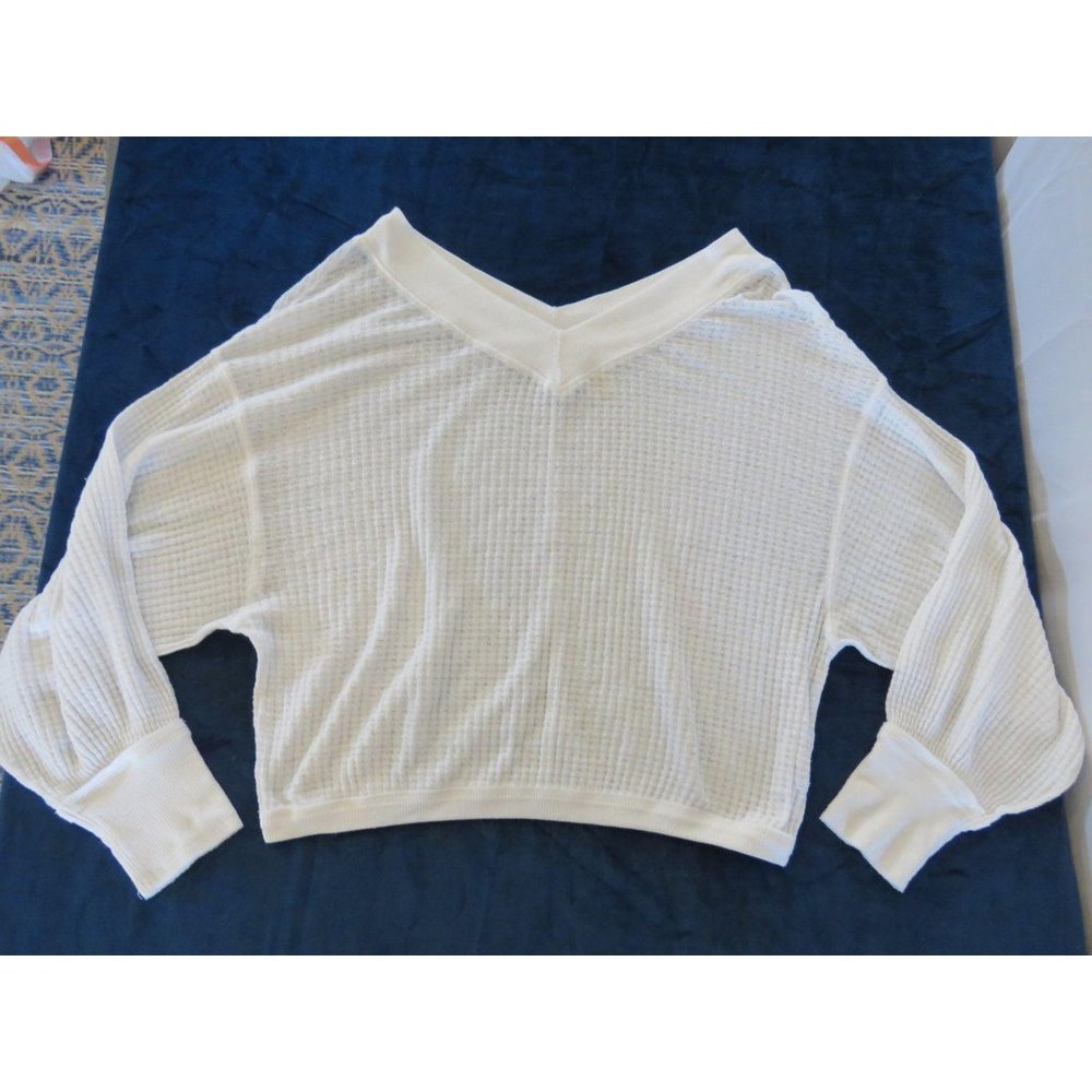 Free People Shirt SZ X Small White Cold Shoulder C